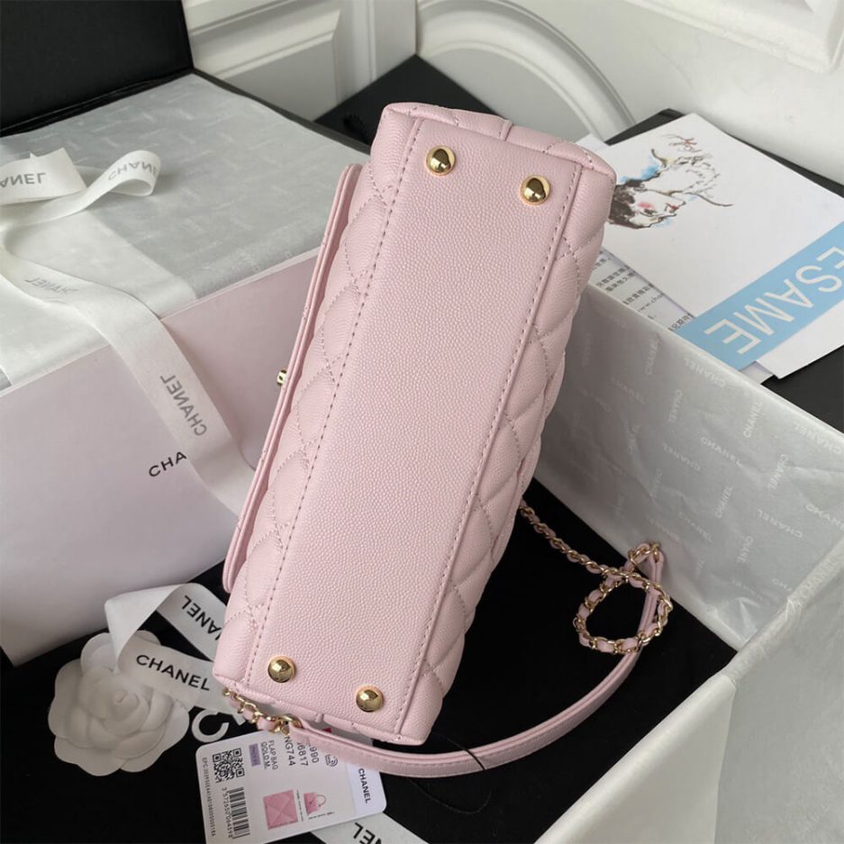 Ch*el coco handle bag small