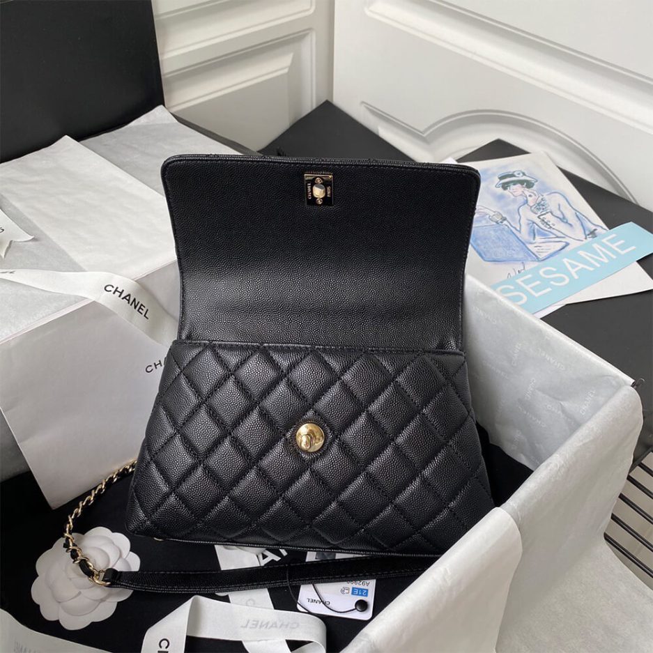 Ch*el coco handle bag small