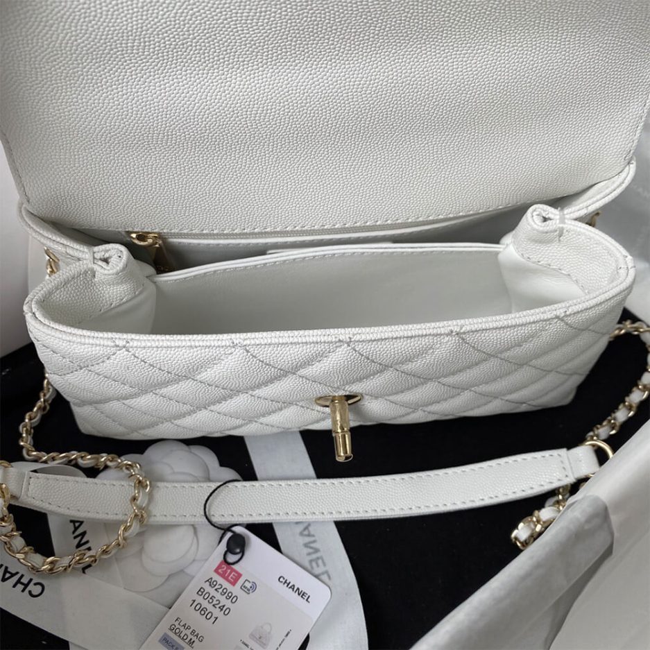 Ch*el coco handle bag small