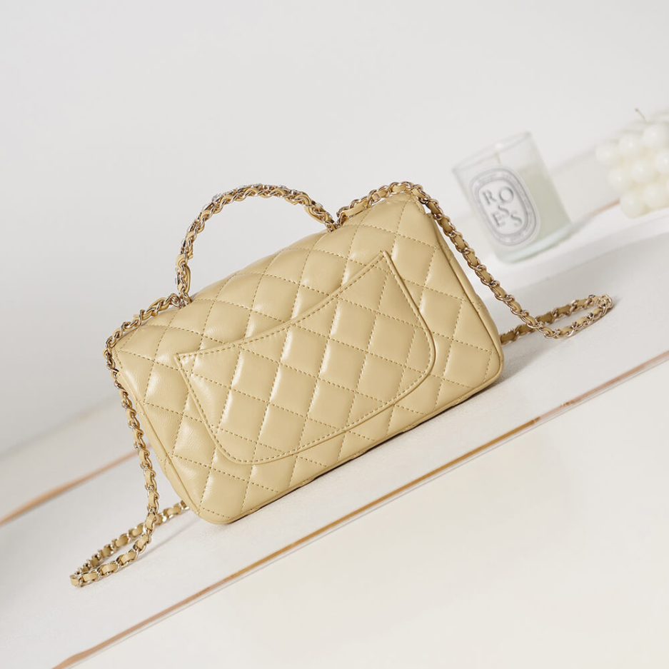 Ch*el mini flap with top handle