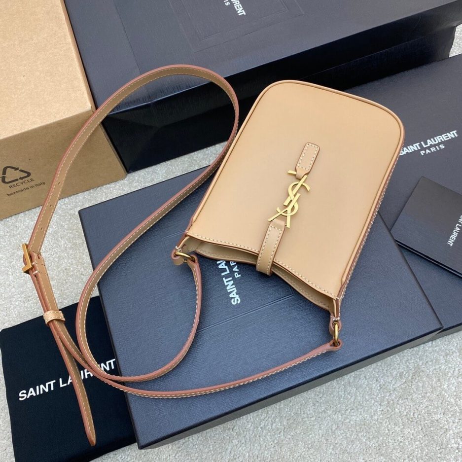 YSL Le 5 à 7 mini vertical bag in shiny leather
